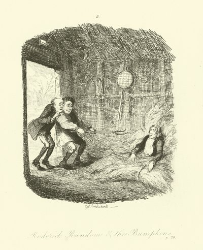 Ilustración para Roderick Random de Tobias Smollett de after George Cruikshank