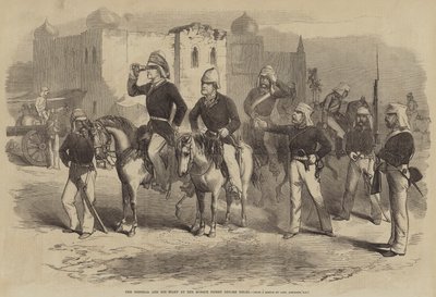 El general y su estado mayor en el piquete de la mezquita antes de Delhi de after George Francklin Atkinson