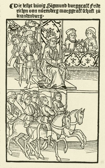 Investidura de Federico I de la casa de Hohenzollern como Margrave de Brandeburgo, 1415 de after German School