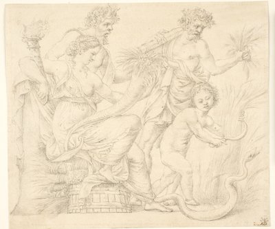 Perséfone y Dionisio de after Giulio Romano