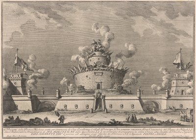 La Prima Macchina para la Chinea de 1759: Una fortaleza de after Giuseppe Palazzi Giuseppe Vasi after Paolo Posi