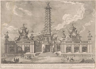 La Segunda Máquina para la Chinea de 1758: La Torre de Porcelana de Nanjing de after Giuseppe Palazzi attritbuted to Giuseppe Pozzi after Paolo Posi
