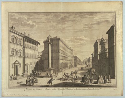 Vista de Florencia, Lámina de "Selección de XXIV Vistas de las principales calles, plazas, iglesias y palacios de la Ciudad de Florencia" de after Giuseppe Zocchi