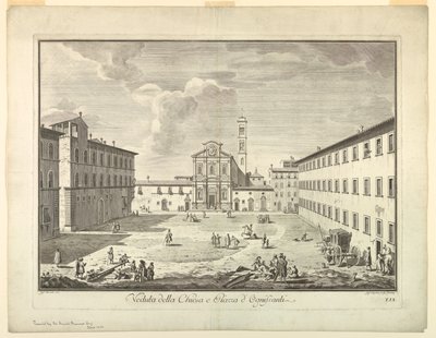 Vista de Florencia, Placa de "Scelta di XXIV Vedute delle principali contrade, piazze, chiese, e palazzi della Città di Firenze" de after Giuseppe Zocchi