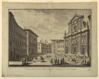 Vista de Florencia, lámina de "Scelta di XXIV Vedute delle principali contrade, piazze, chiese, e palazzi della Città di Firenze" de after Giuseppe Zocchi