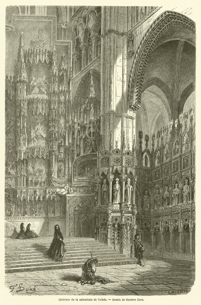 Interior de la catedral de Toledo de Gustave after Dore