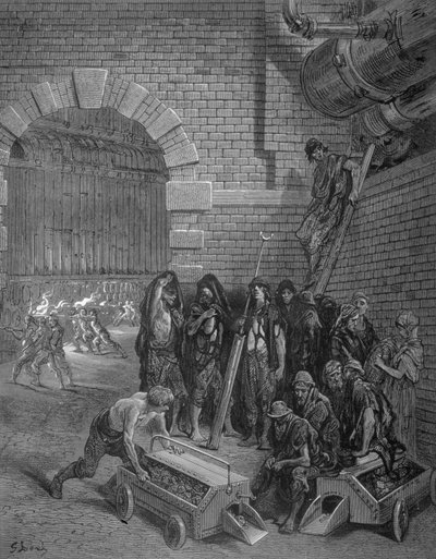 Lambeth Gasworks, de Londres, una peregrinación, escrito por William Blanchard Jerrold (1826-84), pub. 1872 de Gustave after Dore