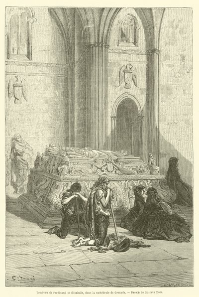 Tumba de Fernando e Isabel, en la catedral de Granada de Gustave after Dore