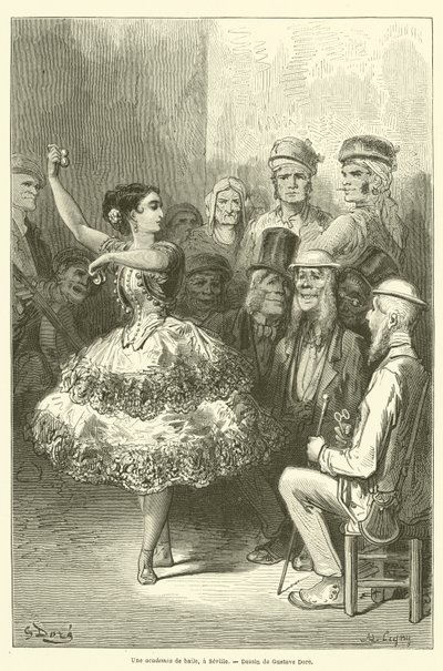 Una academia de baile, en Sevilla de Gustave after Dore