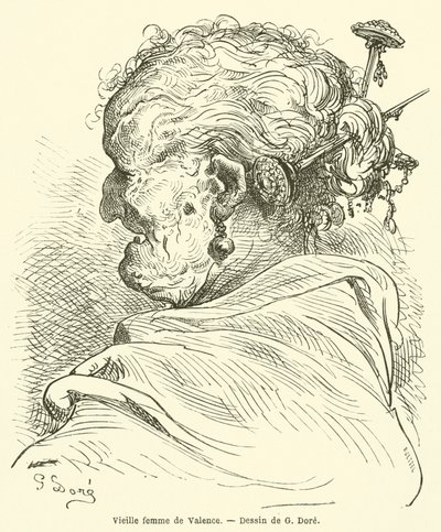 Vieja mujer de Valencia de Gustave after Dore