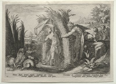 Pan Pursuing Syrinx de after Hendrick Goltzius