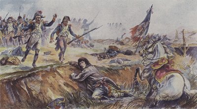 Napoleón caído de su caballo en la Batalla de Arcole, Italia, 1796 de after Henri Georges Jacques Chartier