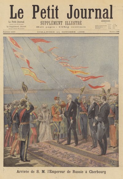 Llegada del Zar Nicolás II de Rusia a Cherburgo de after Henri Meyer