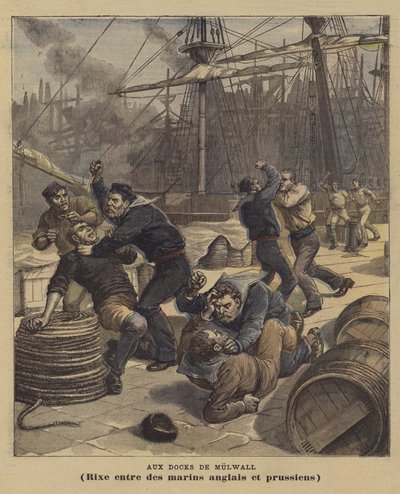 En los muelles de Millwall de after Henri Meyer