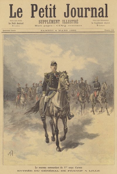 El General de Francia, nuevo comandante del 1er Cuerpo del Ejército Francés, entrando en Lille de after Henri Meyer