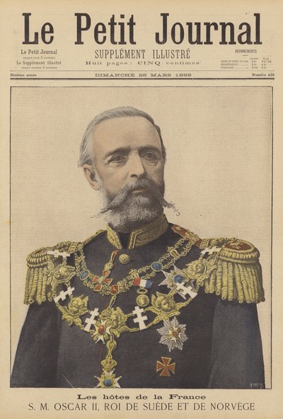 Huéspedes de Francia; Oscar II, Rey de Suecia y Noruega de after Henri Meyer