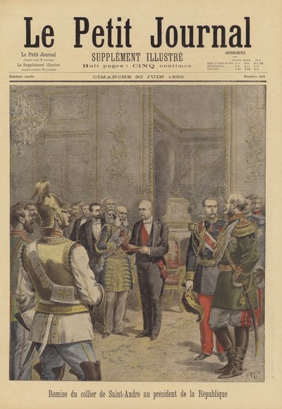 El presidente Faure de Francia recibiendo la Orden de San Andrés del embajador ruso de after Henri Meyer