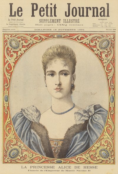 Princesa Alix de Hesse, prometida del zar Nicolás II de Rusia de after Henri Meyer