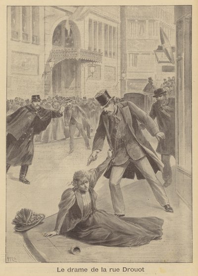 Disparos en la Rue Drouot, París de after Henri Meyer