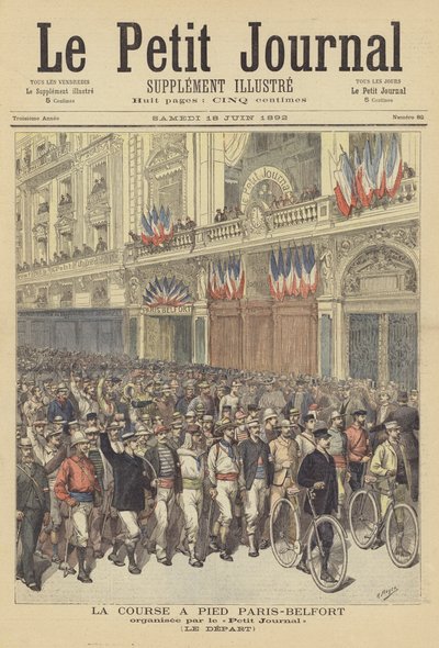 Inicio de la carrera París-Belfort de after Henri Meyer