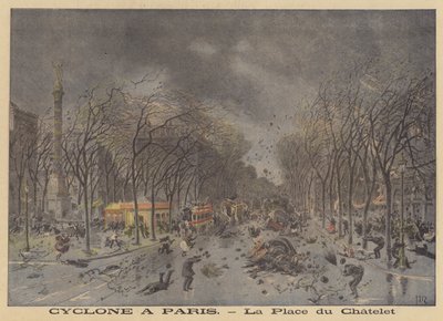 Daños por tormenta en la Place du Châtelet, París de after Henri Meyer