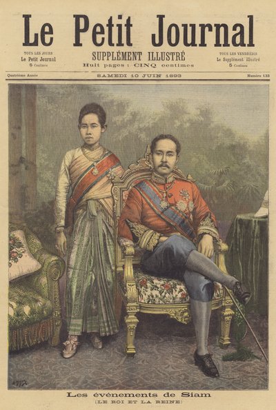 El Rey y la Reina de Siam de after Henri Meyer