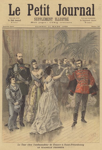 El Zar ruso en la embajada francesa en San Petersburgo de after Henri Meyer