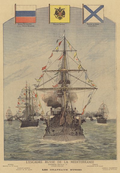 El escuadrón naval ruso en el Mediterráneo de after Henri Meyer