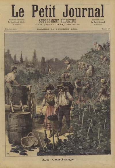 La cosecha de uvas de after Henri Meyer