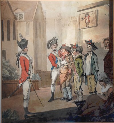 Ejército británico, fiesta de reclutamiento británica, 1780 de after Henry William Bunbury