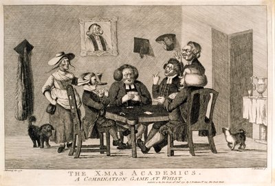 Los académicos de Navidad, un juego combinado en Whist, 1773 de after Henry William Bunbury