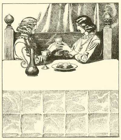 Sir Tristram se sienta con Sir Launcelot de after Howard Pyle