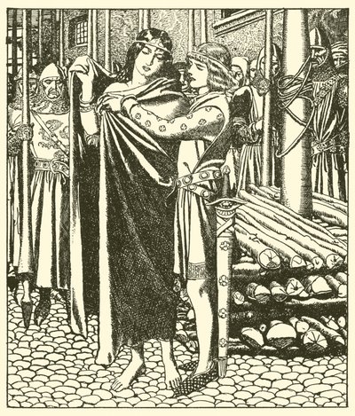 Tristram socorre a la Dama Moeya de after Howard Pyle