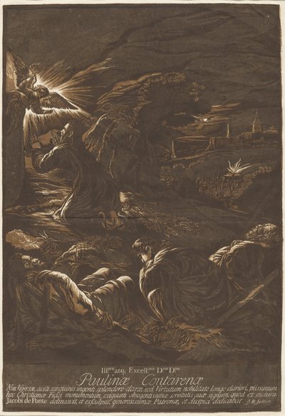 Cristo en el Monte de los Olivos de after Jacopo Bassano John Baptist Jackson