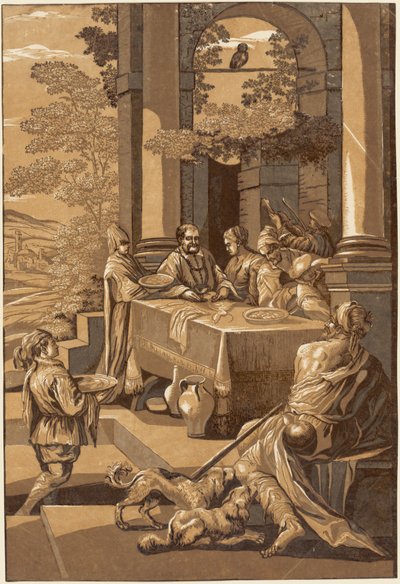 El Rico y Lázaro (Panel Derecho) de after Jacopo Bassano John Baptist Jackson
