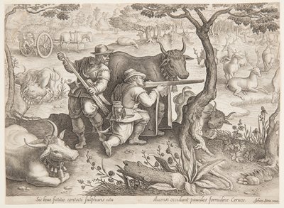 Caza de ciervos de after Jan van der Straet, called Stradanus