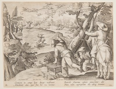 Caza de aves de after Jan van der Straet, called Stradanus