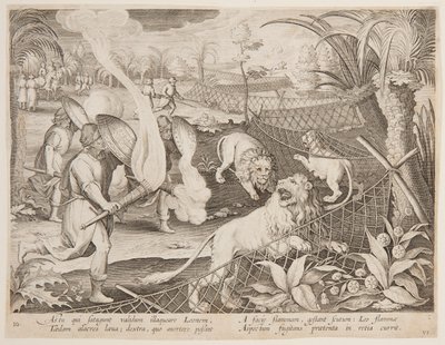 Trampa para leones de after Jan van der Straet, called Stradanus