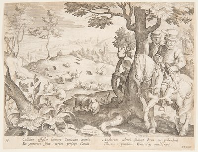 Caza de conejos de after Jan van der Straet, called Stradanus