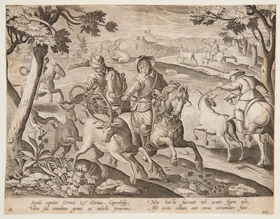 Cazando Ciervos de after Jan van der Straet, called Stradanus