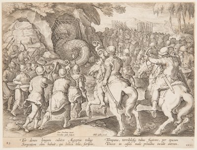 Atrapando la serpiente de after Jan van der Straet, called Stradanus