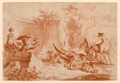Halcón, Perro y Caza Muerta de after Jean Baptiste Huet