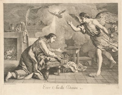 La Anunciación de after Jean François de Troy Jean Baptiste Hutin