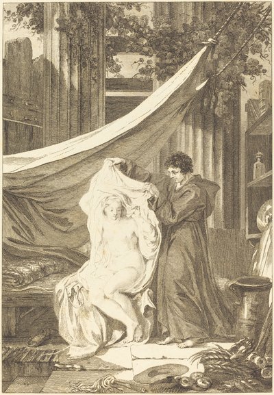 El ermitaño (El diablo en el infierno) de after Jean Honoré Fragonard