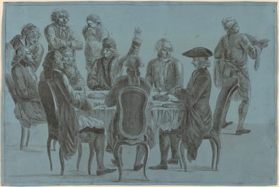 La comida de los filósofos de after Jean Huber