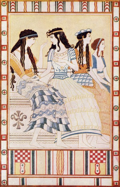 Damas de la Corte Minoica, ilustración de 