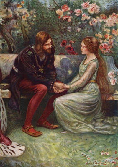El príncipe Enrique y Elsie en el jardín de after John Henry Frederick Bacon