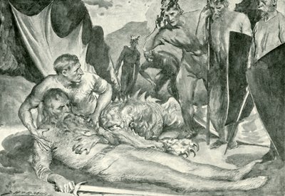 La muerte de Beowulf de after John Henry Frederick Bacon