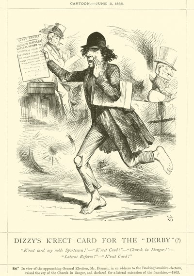 La Tarjeta Correcta de Dizzy para el Derby de after John Tenniel