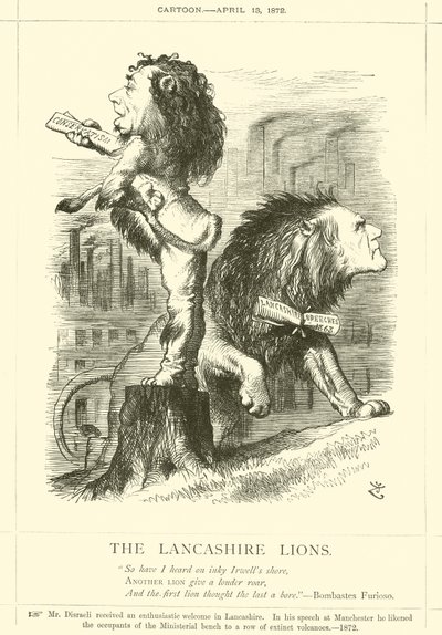 Los leones de Lancashire de after John Tenniel